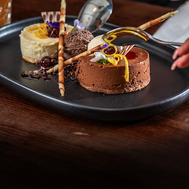 Dessert menu at The Queen & Castle
